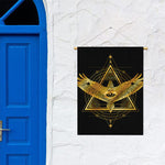 Raven Masonic Eye Print Garden Flag