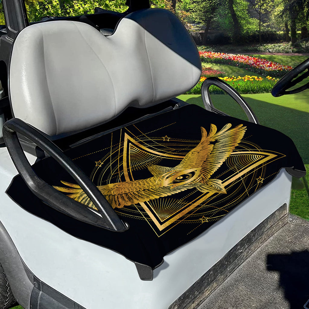 Raven Masonic Eye Print Golf Cart Seat Cover