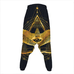 Raven Masonic Eye Print Hammer Pants