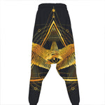 Raven Masonic Eye Print Hammer Pants