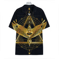 Raven Masonic Eye Print Hawaiian Shirt