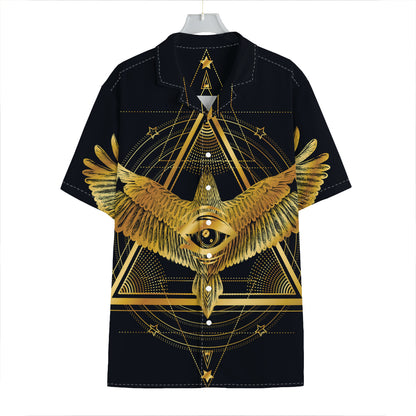 Raven Masonic Eye Print Hawaiian Shirt