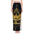 Raven Masonic Eye Print High Slit Maxi Skirt