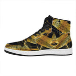 Raven Masonic Eye Print High Top Leather Sneakers