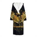 Raven Masonic Eye Print Hooded Bathrobe