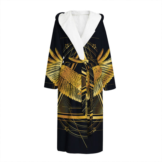 Raven Masonic Eye Print Hooded Bathrobe