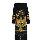 Raven Masonic Eye Print Hooded Bathrobe