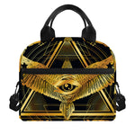 Raven Masonic Eye Print Insulated Lunch Bag