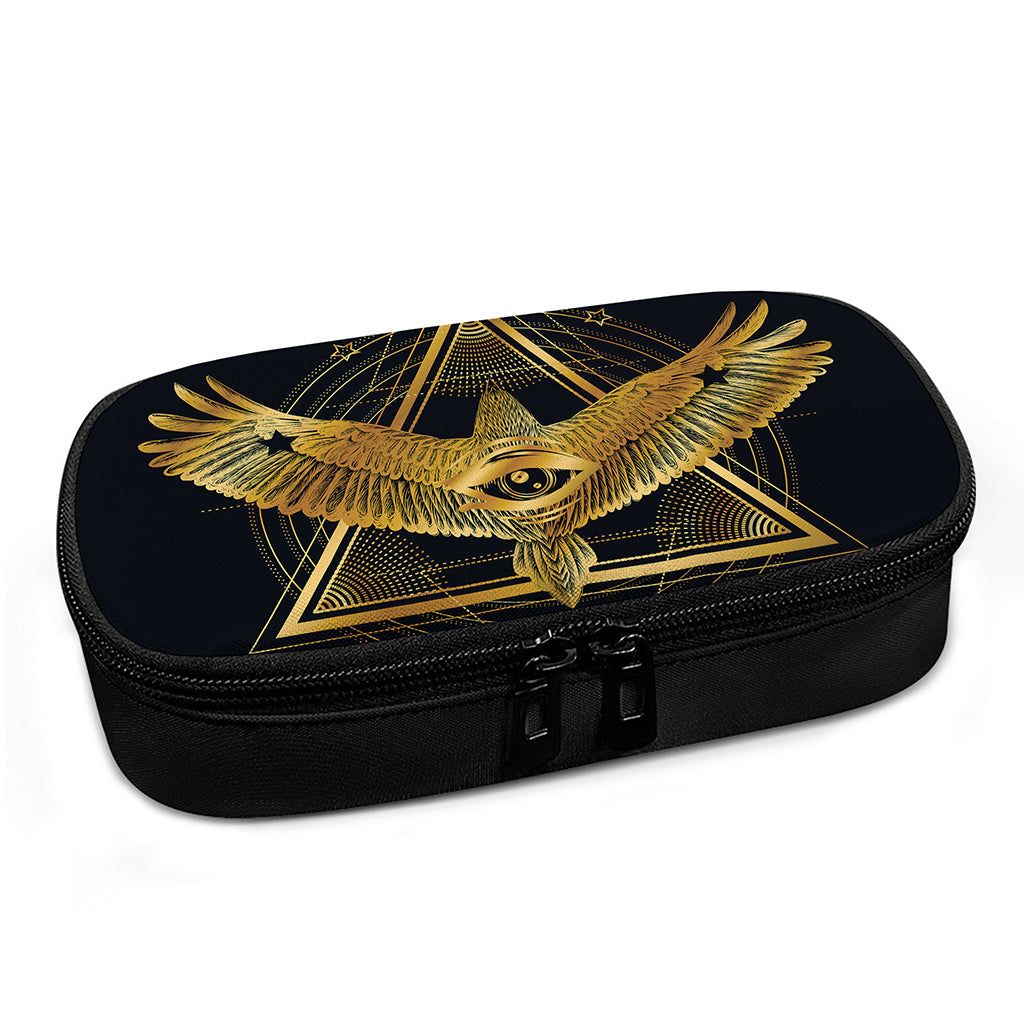 Raven Masonic Eye Print Insulin Cooler Travel Case