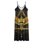Raven Masonic Eye Print Jersey Midi Cami Dress