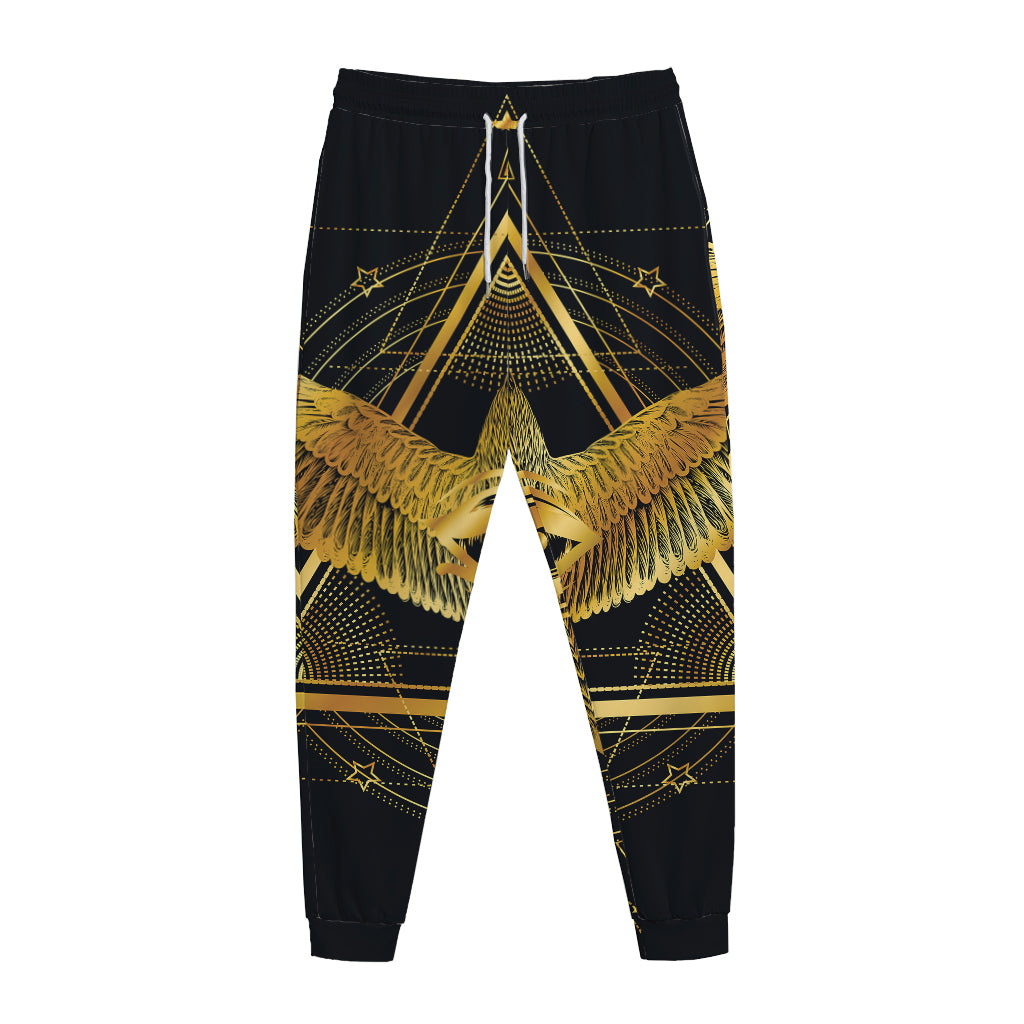 Raven Masonic Eye Print Jogger Pants