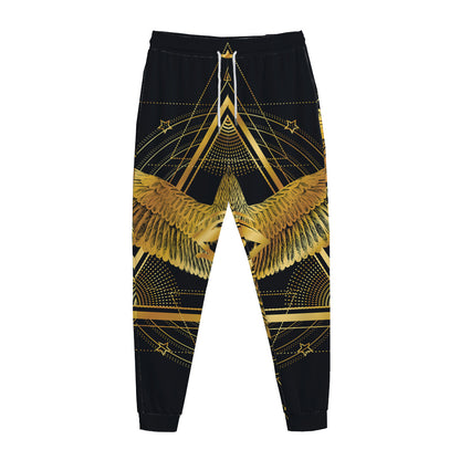 Raven Masonic Eye Print Jogger Pants