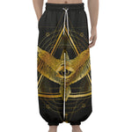 Raven Masonic Eye Print Lantern Pants