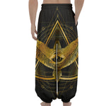Raven Masonic Eye Print Lantern Pants