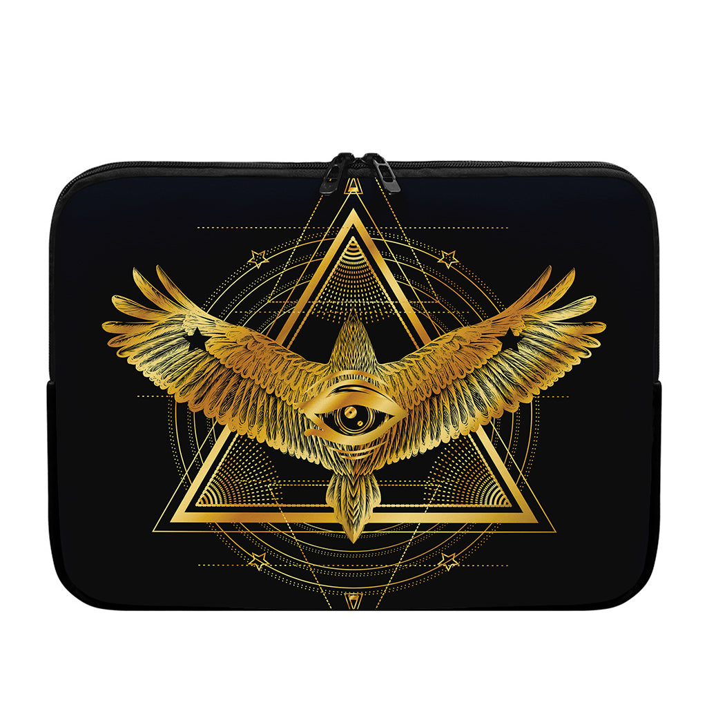 Raven Masonic Eye Print Laptop Sleeve