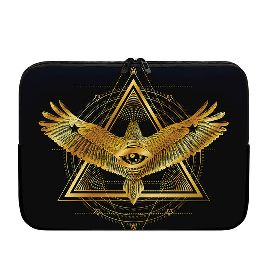 Raven Masonic Eye Print Laptop Sleeve