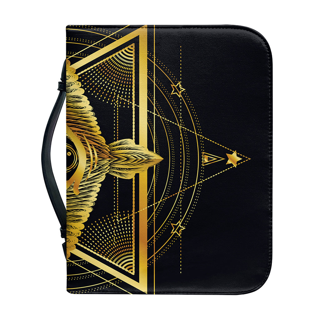 Raven Masonic Eye Print Leather Bible Cover