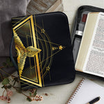 Raven Masonic Eye Print Leather Bible Cover