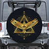 Raven Masonic Eye Print Leather Spare Tire Cover