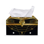 Raven Masonic Eye Print Leather Tissue Box Cover