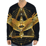 Raven Masonic Eye Print Long Sleeve Baseball Jersey