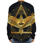 Raven Masonic Eye Print Long Sleeve Baseball Jersey