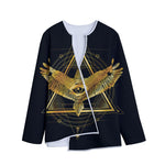Raven Masonic Eye Print Long Sleeve Short Coat