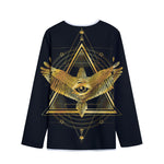 Raven Masonic Eye Print Long Sleeve Short Coat