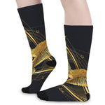 Raven Masonic Eye Print Long Socks