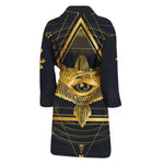 Raven Masonic Eye Print Men's Bathrobe