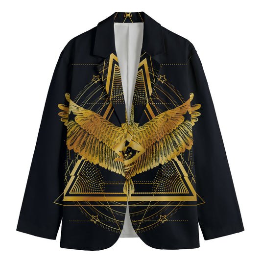Raven Masonic Eye Print Men's Blazer