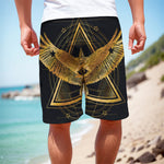 Raven Masonic Eye Print Men's Cargo Shorts