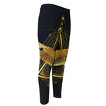 Raven Masonic Eye Print Men's Compression Pants