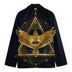Raven Masonic Eye Print Men's Cotton Blazer