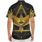 Raven Masonic Eye Print Men's Deep V-Neck Shirt