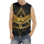 Raven Masonic Eye Print Men's Fitness Tank Top