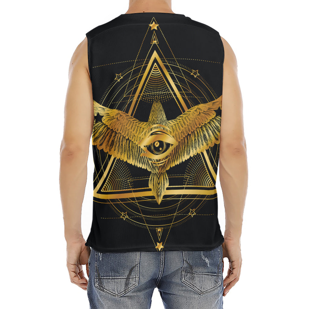 Raven Masonic Eye Print Men's Fitness Tank Top