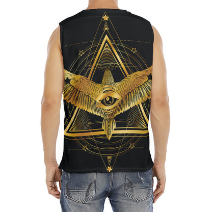Raven Masonic Eye Print Men's Fitness Tank Top