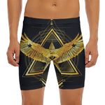 Raven Masonic Eye Print Men's Long Boxer Briefs