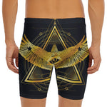 Raven Masonic Eye Print Men's Long Boxer Briefs