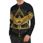 Raven Masonic Eye Print Men's Long Sleeve Rash Guard