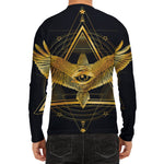 Raven Masonic Eye Print Men's Long Sleeve Rash Guard