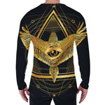 Raven Masonic Eye Print Men's Long Sleeve T-Shirt