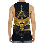 Raven Masonic Eye Print Men's Muscle Tank Top