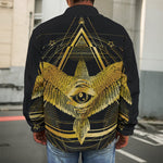 Raven Masonic Eye Print Men's Shirt Jacket