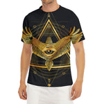 Raven Masonic Eye Print Men's Short Sleeve Rash Guard