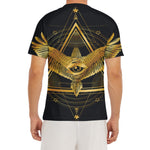 Raven Masonic Eye Print Men's Short Sleeve Rash Guard