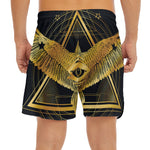 Raven Masonic Eye Print Men's Split Running Shorts
