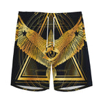 Raven Masonic Eye Print Men's Sports Shorts