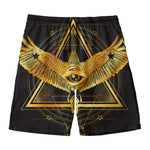Raven Masonic Eye Print Men's Swim Trunks